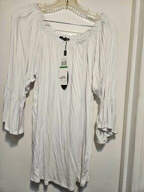 Cupio Off-the-shoulder Tunic Top White Sz L